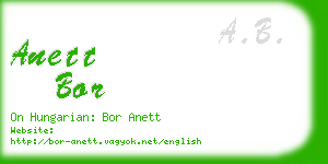 anett bor business card